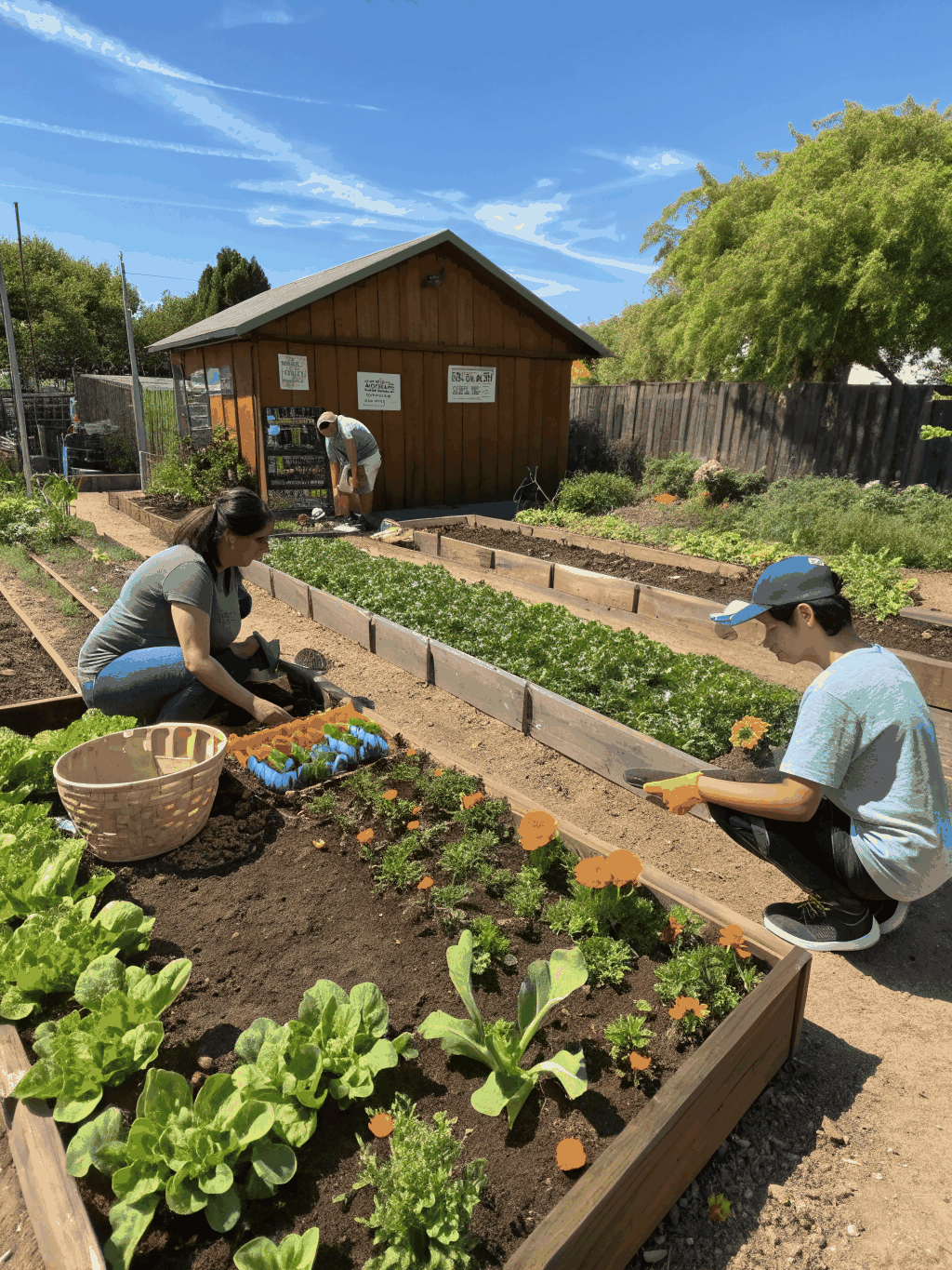 Récolte dans le jardin partagé