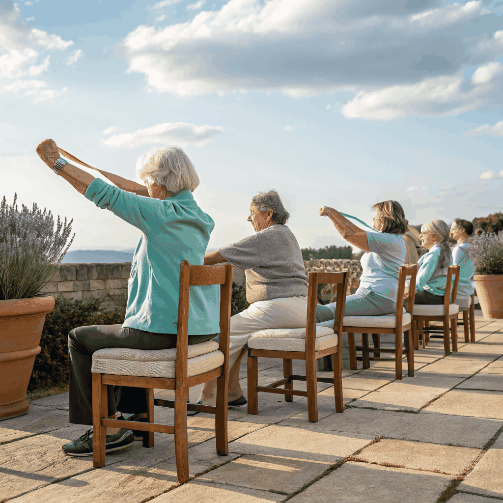 Séance de yoga en plein air